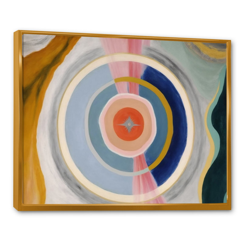 Mystic Terra Rosa Wisdom VII - reproduction d'art sur toile, L 40 po x H 30 po, Cadre flottant doré