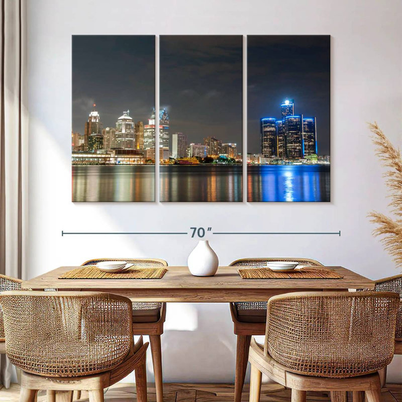 " Detroit " 3 - Pieces, 42" H x 65" W x 1.25" D