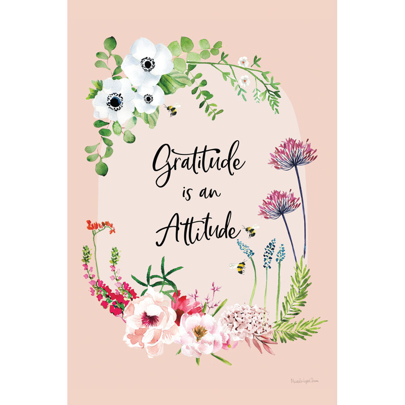 «Gratitude Flowers II» par Mercedes Lopez Charro - Peinture, Reproduction avec cadre noyer, Non, H 18 po x l 12 po
