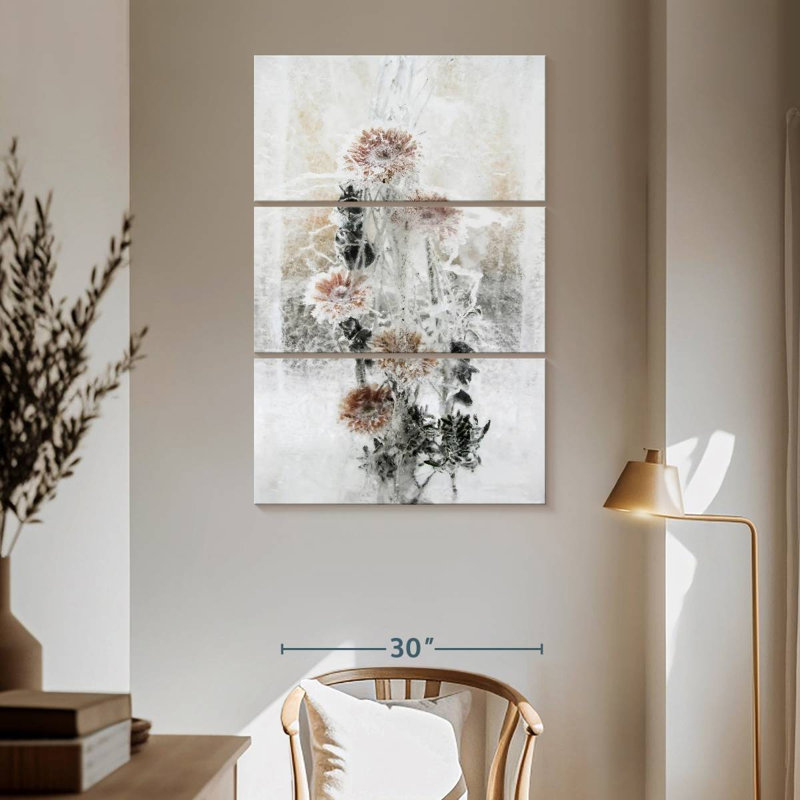 Harnek fleurs d'hiver, H 65 po x l 42 po