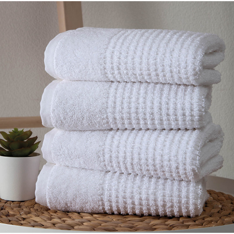 Earline Turkish Cotton Hand Towel Set, White