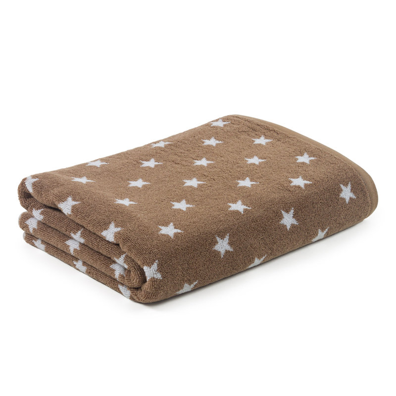 Evan Cotton Midweight Bath Sheet, White/Taupe