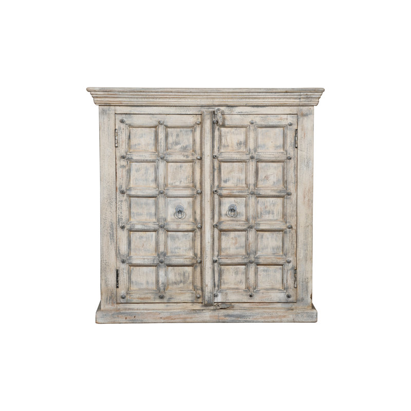 Buffet blanc vieilli 2 portes vieilli