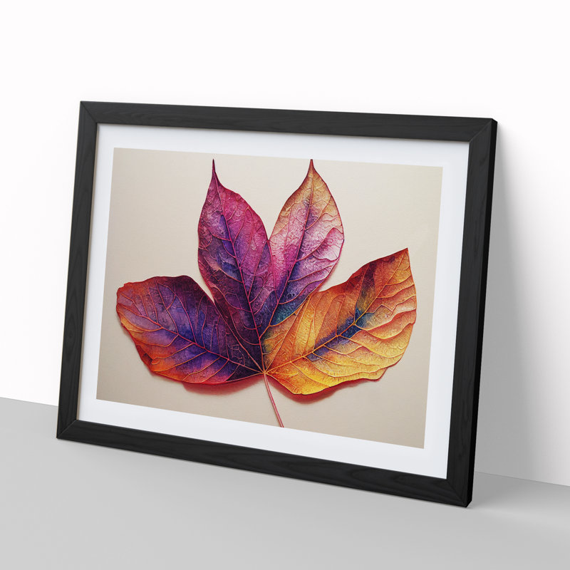 Watercolour Plant Leaf Vol.1 - Framed Print, 46cm H x 64cm W x 2cm D, Black