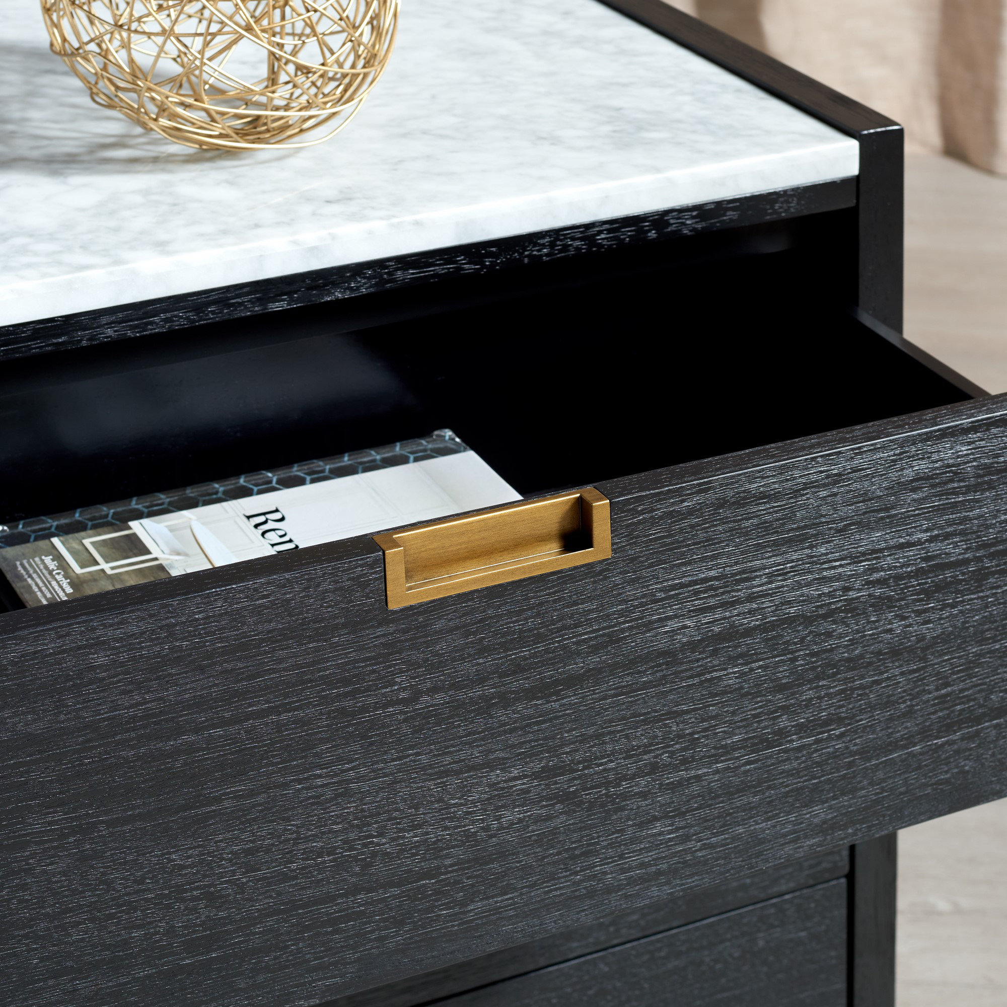 Eliane 6 - Drawer Double Dresser, Black