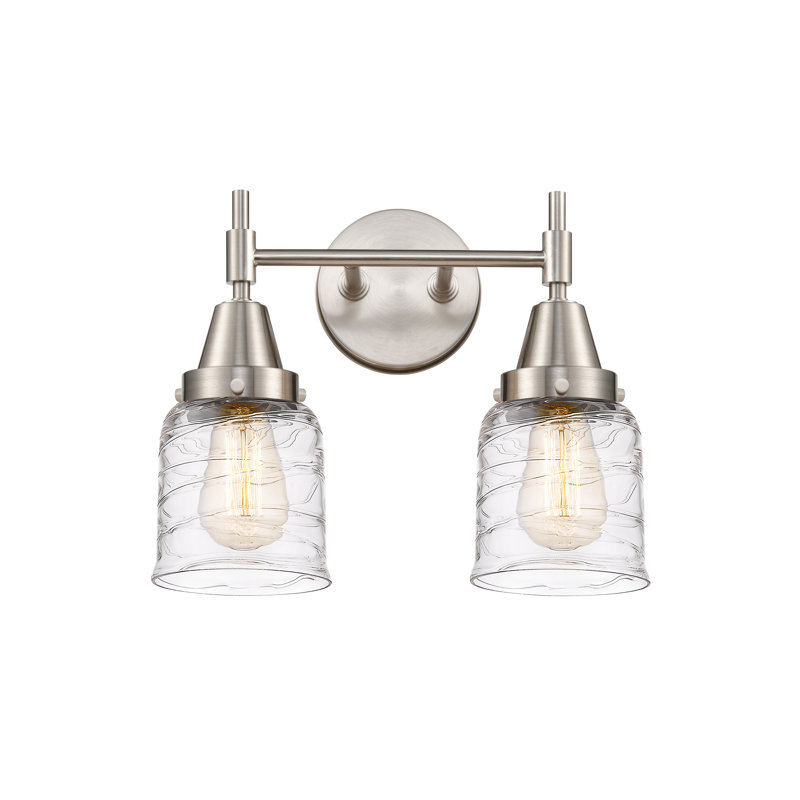 Éclairage de salle de bain à intensité variable 2 lumières Amede, Tourbillon déco, Nickel satiné