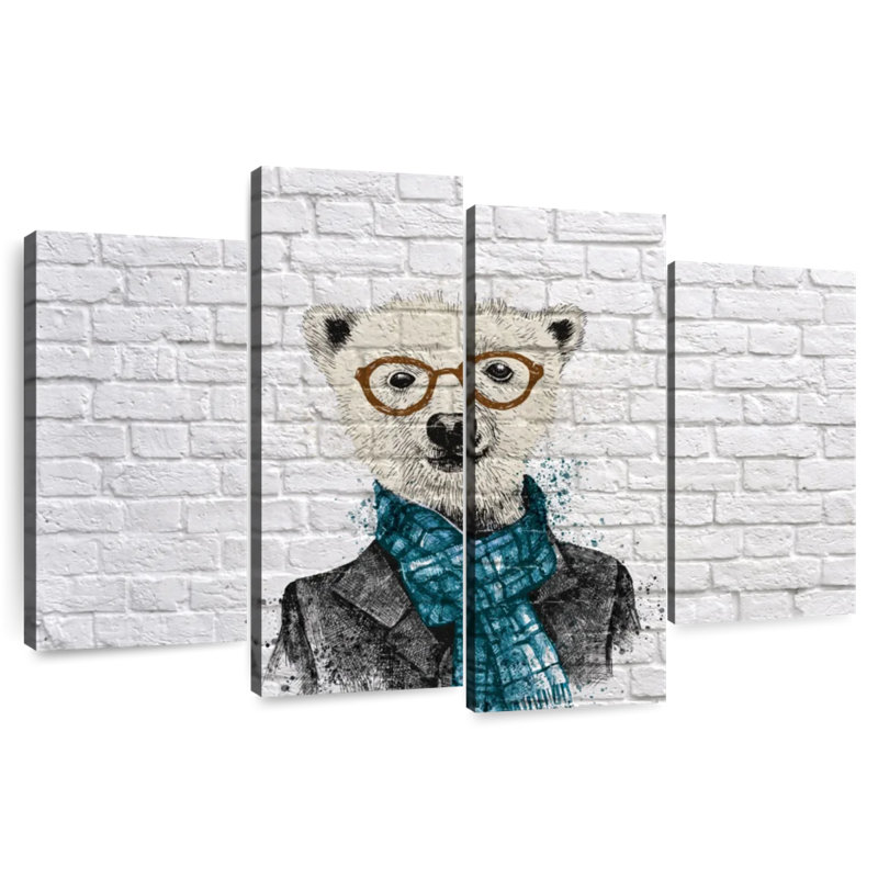 Brampt Dapper Polar Bear, 48'' H x 75'' W