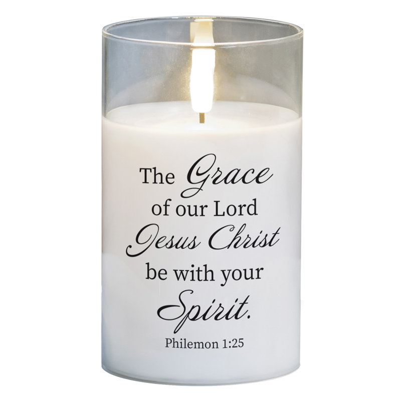 Flameless Jar Candle with Glass Holder