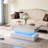 Lift Top Storage Coffee Table with RGB LED Lights and Charging Station, Modern Marble Veneer Living Room Center Table-725253663