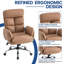 Fauteuil de direction ergonomique en similicuir capitonné avec accoudoirs rembourrés-1281322453