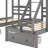 Gray Bunk Bed With Drawers For - Solid Pine And Construction, Full Over Twin & Size Option Space Saving Made Of , Style