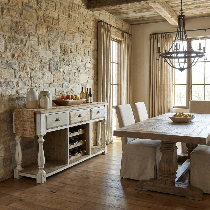 Console en bois massif Samons