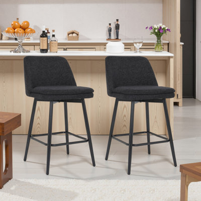Deboroh 25.6" Swivel Upholstered  Bar & Counter Stool