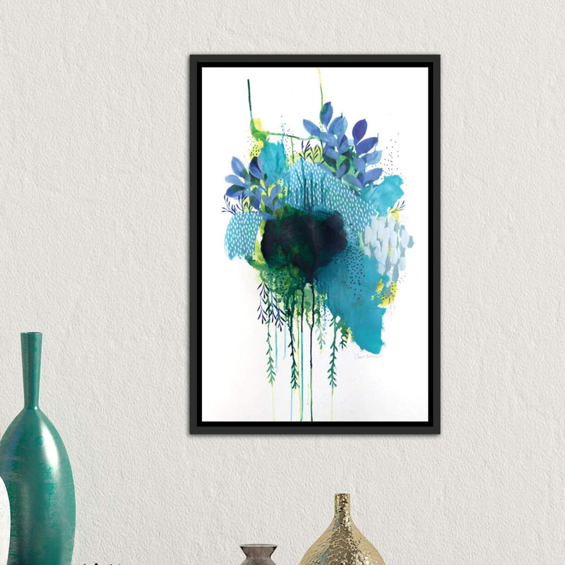 « floral study iii » par clair bremner-print, Toile avec cadre noir, H 40 po x l 26 po x P 1,5 po