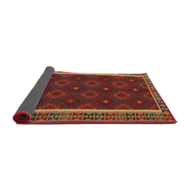 Tapis rouge / brun Southwestern, Rond 7 pi