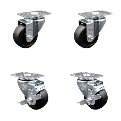 4 Piece Soft Rubber Caster Set