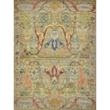 Antic Hand Knotted New Zealand Wool Green Area Rug