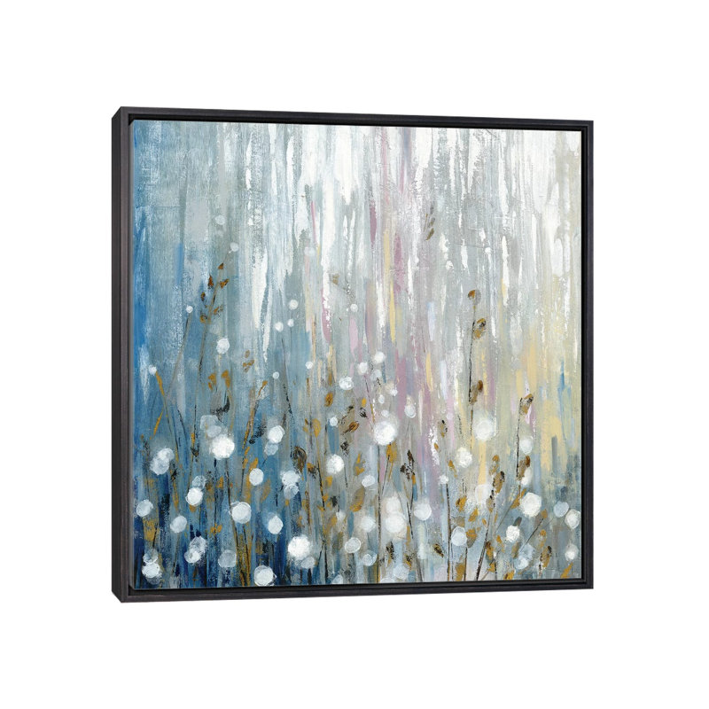 «August Branches Flowers» par Silvia Vassileva - impression, H 26 po x l 26 po x P 1,5 po, Toile avec cadre noir patiné
