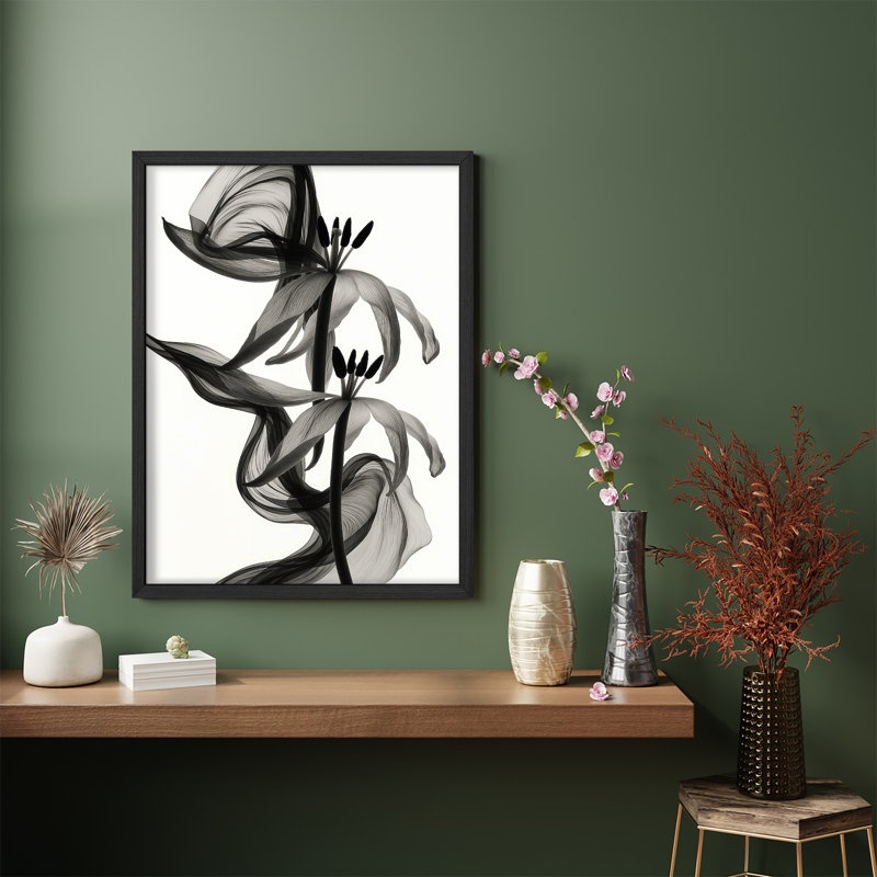 Reproduction d'art encadrée abstraite pour décoration intérieure moderne - 8 po x 10 po, H 10 po x l 8 po, Blanc