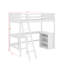 Lit mezzanine simple avec tablettes et bureau