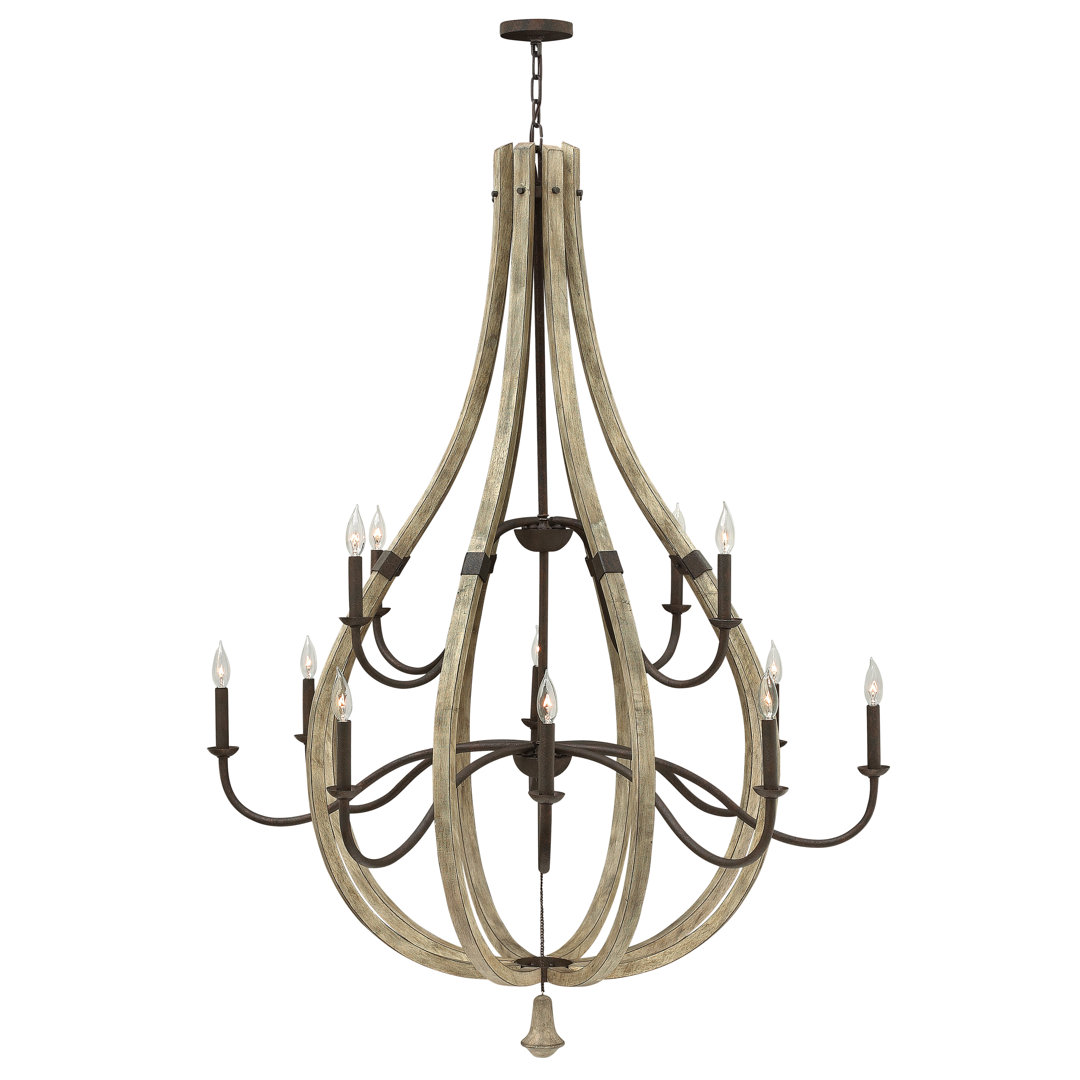 Middlefield Twelve-Light Two Tier Candle-Style Chandelier Fredrick Ramond