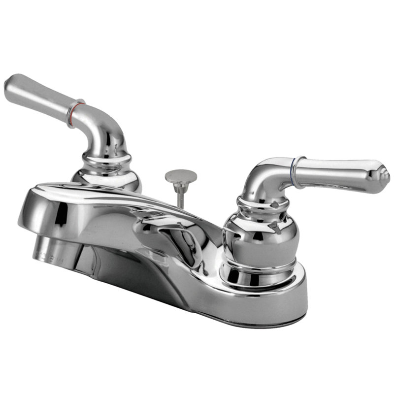 Kingston Brass Magellan Two-Handle 2-Hole Deck Mount 4" Centerset Bathroom Faucet, Polished Chrome, Not Pop-Up Drain Included