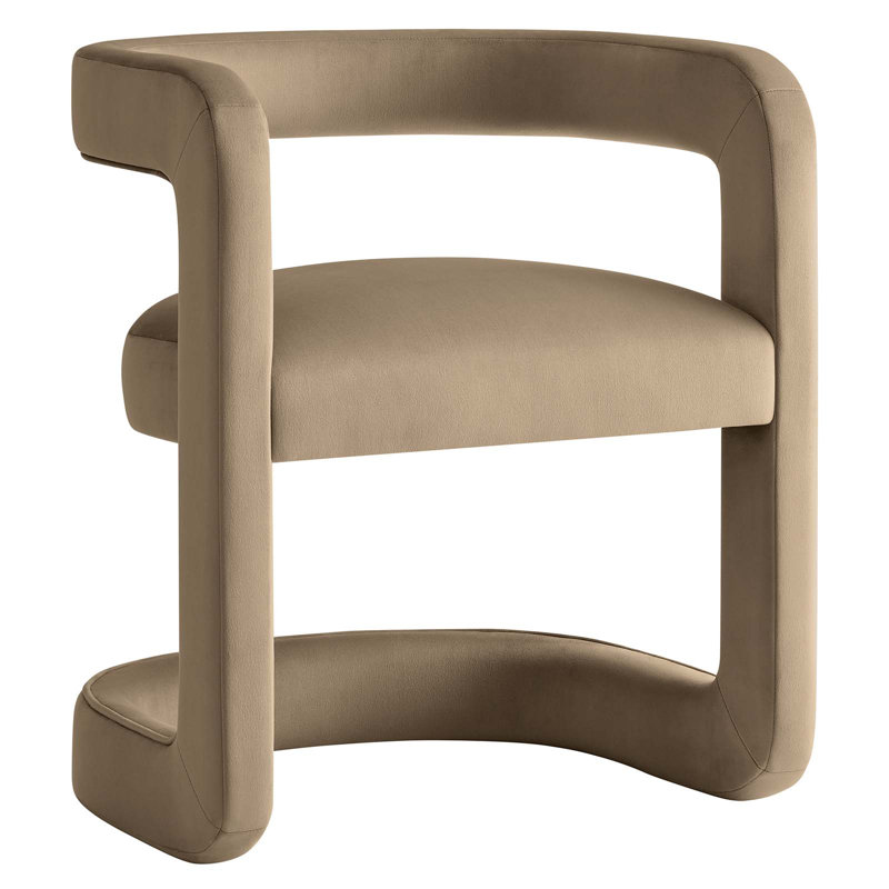 Modway Winslow 23.4'' W Velvet Armchair, Taupe Velvet