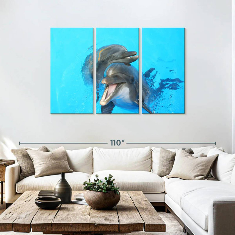 Happy Dolphins, H 48 po x l 74 po