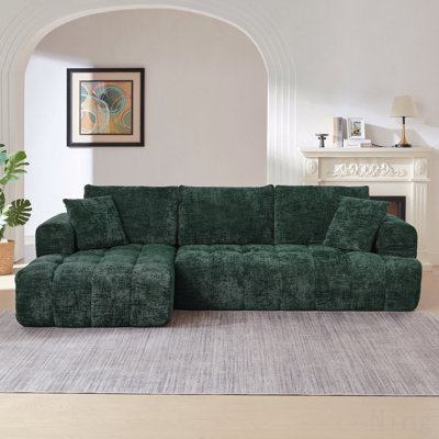 Chenille L-Shape Luxury Sectional Oversized Sofa,Mnimalist Design,Comfy Sleeper Couch For Living Room,Apartment&Reception Spaces,No Assembly Required