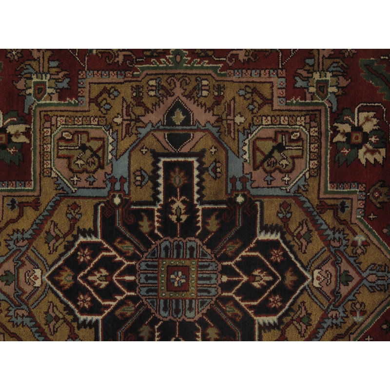 Tapis de surface en laine noir/brun 8 pi 9 po x 11 pi 10 po one-of-kind à la main noué la Debolt
