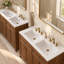 Lavabo rectangulaire double lavabo en céramique blanche de 122 cm (48 po) de largeur pour deux personnes, sans robinetterie.