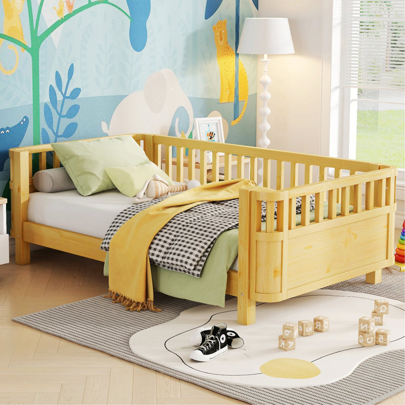 Lit plateforme Wood, Natural, Lit simple