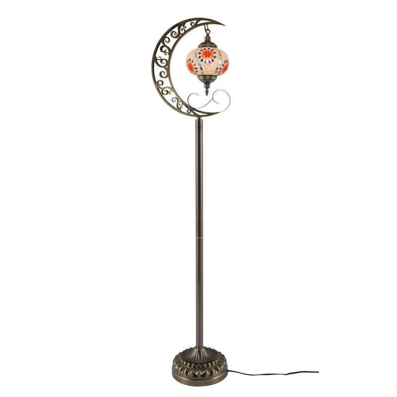 Lampe sur pied en mosaïque en verre teinté Turkish Moon