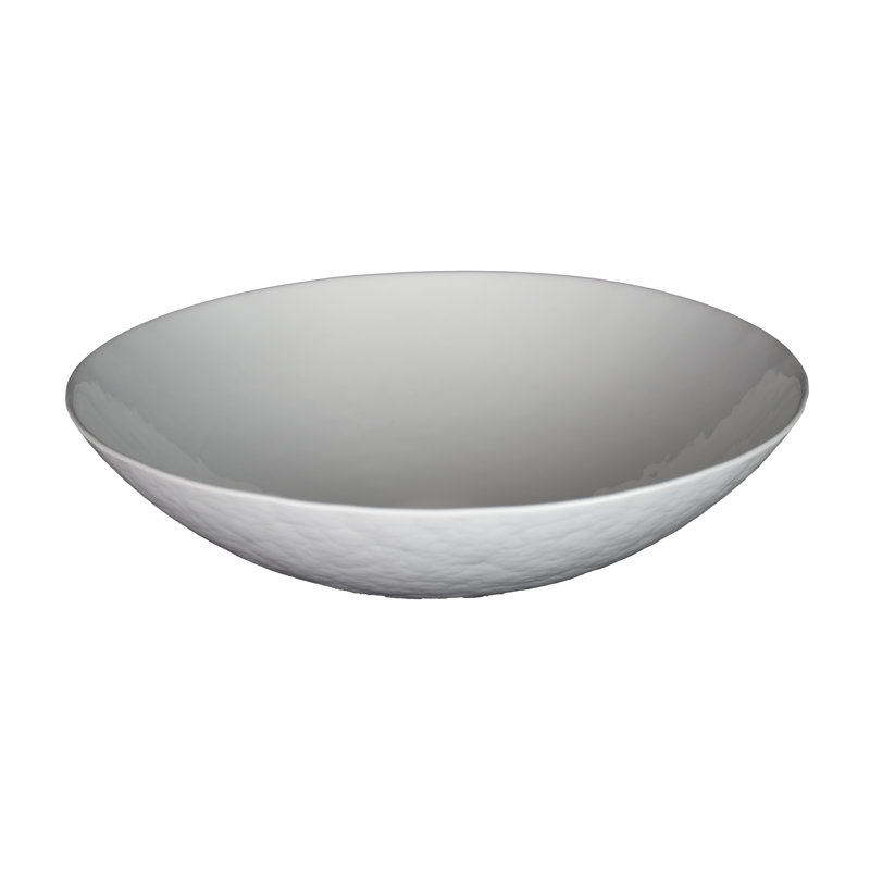 Murano Glass Handmade Circular Vessel Bathroom Sink, Bianco