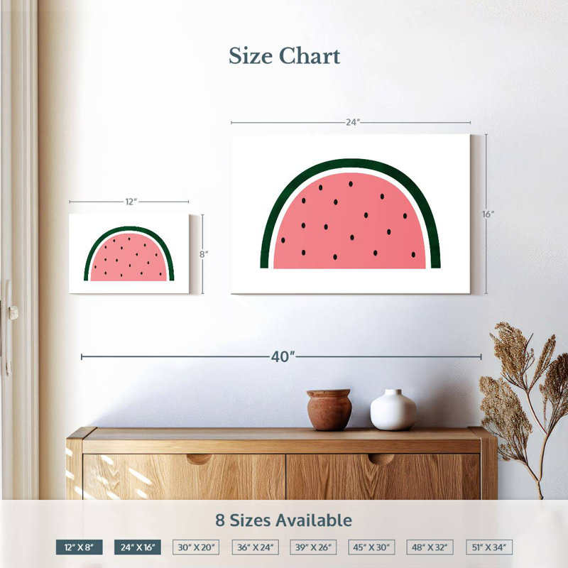 Yarlin Watermelon Slice I, 16" H x 24" W
