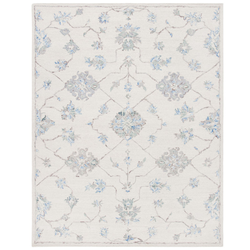 Micro-Loop Hand Tufted Wool And Cotton With Latex Oriental Rug, Rectangle 8' x 10'