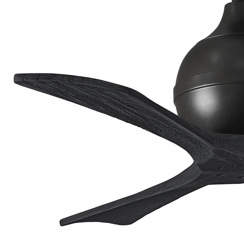 Ventilateur de plafond à 3 pales Irene, Noir mat, Noir mat, 72"