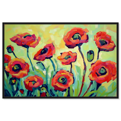 Red Poppy Field I Canvas Nature Wall Decor by 