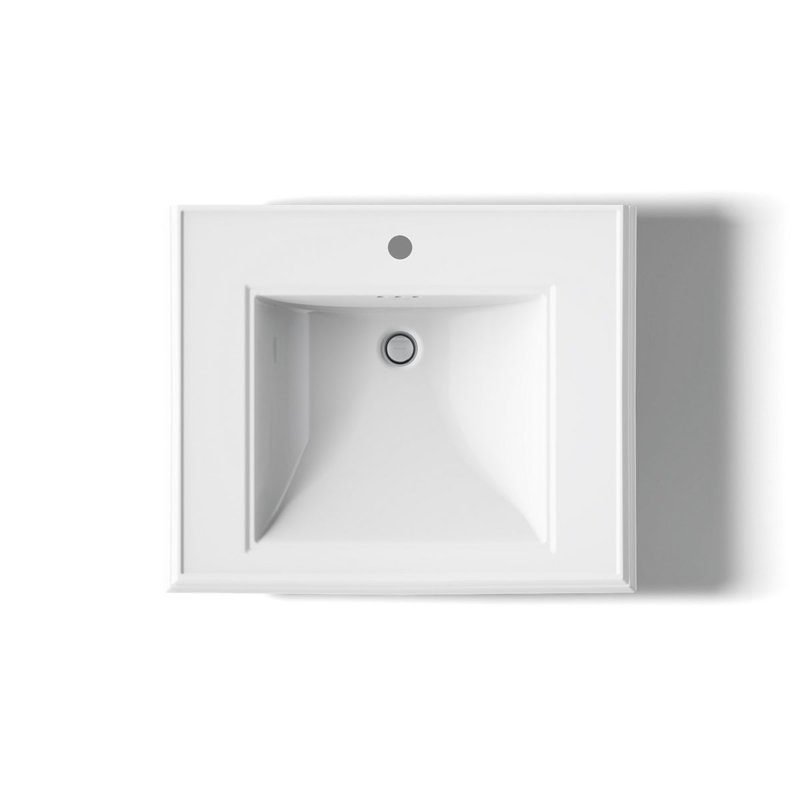 Memoirs® Rectangular Pedestal Bathroom Sink with Overflow, White, Single Hole Faucet