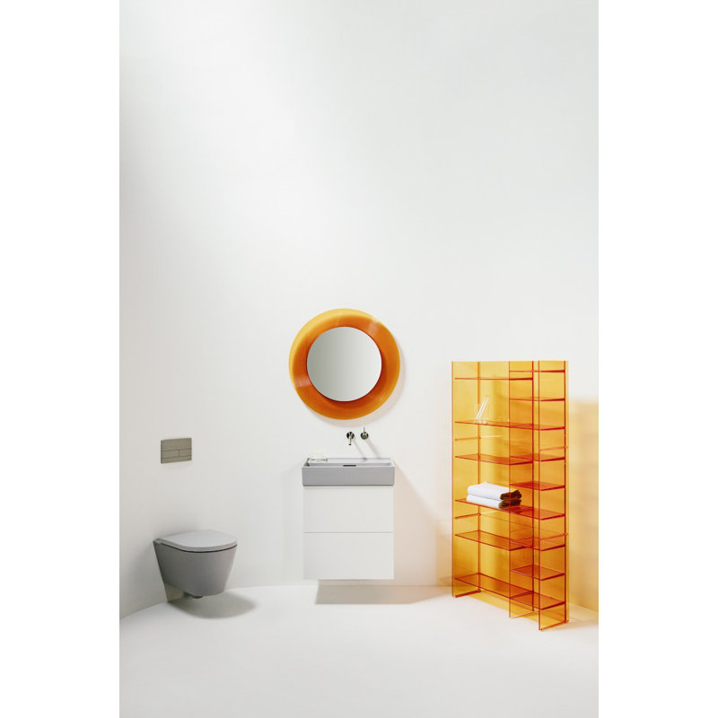 Kartell Flat Wall Mirror, Tangerine Orange