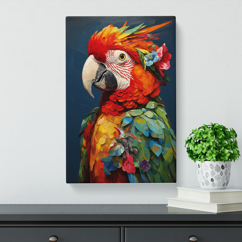 Parrot Dadaism - No Frame Print, 76cm H x 50cm W x 3cm D