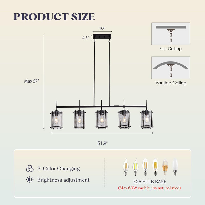 Luminaire de cuisine linéaire 52 po
