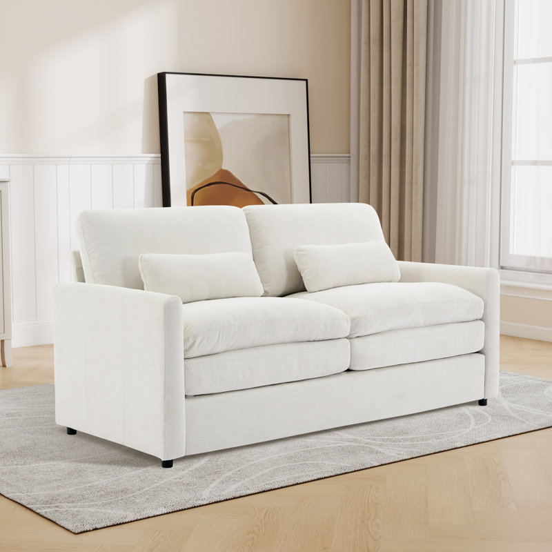 Causeuse l 68 po avec coussins, Beige