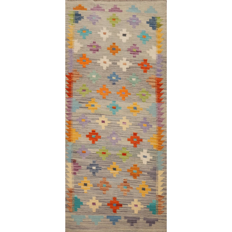 Geometric Kilim Handwoven Rug 3x6