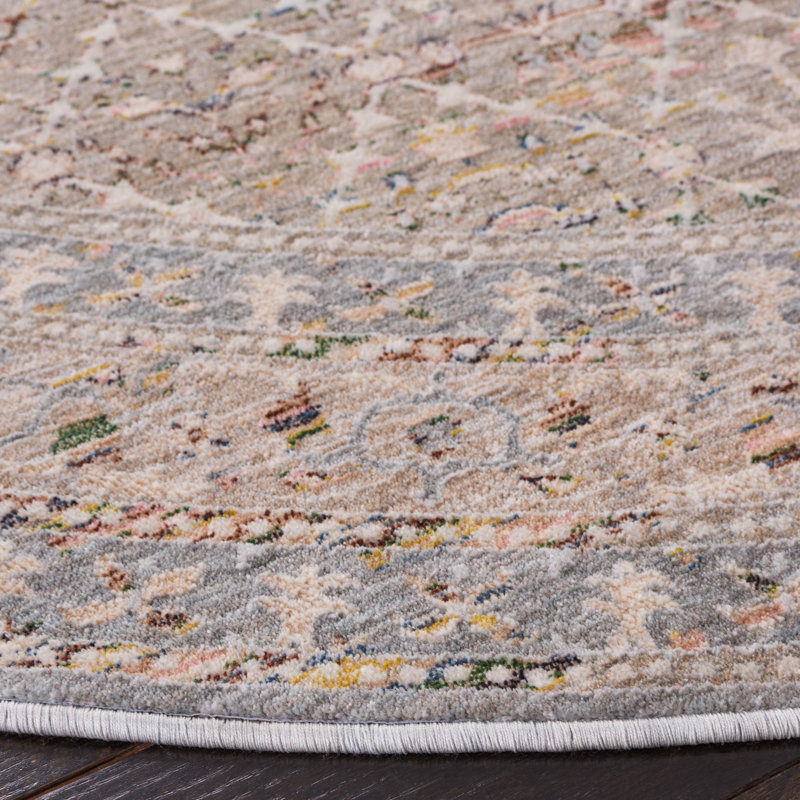 Tapis ivoire / bleu Princeton 915, Rond 6 pi 7 po