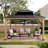 Sunjoy 11 x 13 ft. Outdoor Patio Cedar Framed Gazebo with Black Double Steel Hardtop Roof for Garden, Backyard Shade-95057772