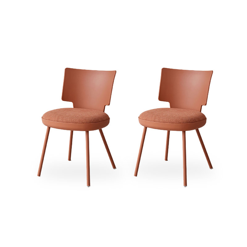 Chaise de salle à manger rembourrée en plastique moderne et simple, Rouge