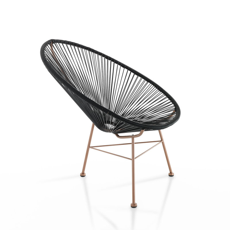 Swarthmore Metal Outdoor Lounge Chair, Black