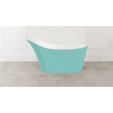 Amalfi Painted 64.25" x 31.25" Freestanding Soaking Bathtub in Volcanic Limestone™ with Overflow Hole