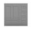 Meuble-lavabo 36 po avec lavabo en céramique, armoire de rangement avec tiroirs 36 po-306398791